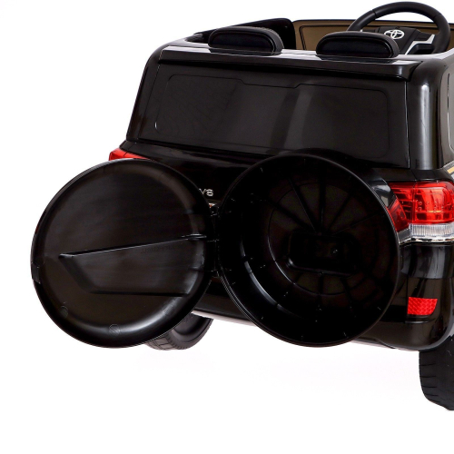 Электромобиль TOYOTA LAND CRUISER, EVA колёса, кожаное сидение, цвет чёрный